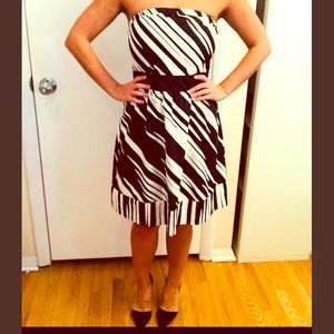 Black and White Striped The Limited Dress